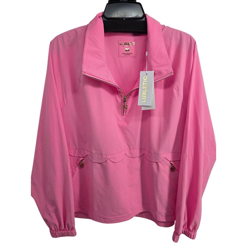 NWT Lilly Pulitzer Luxletic Tulia Performance Jacket UPF 50+ Rousseau Pink XL